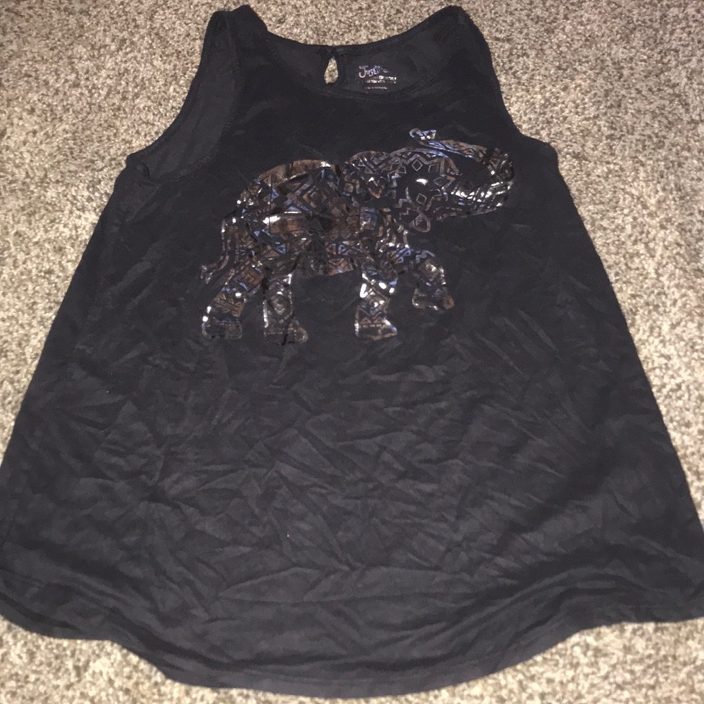 Black velvet shirt with elephant